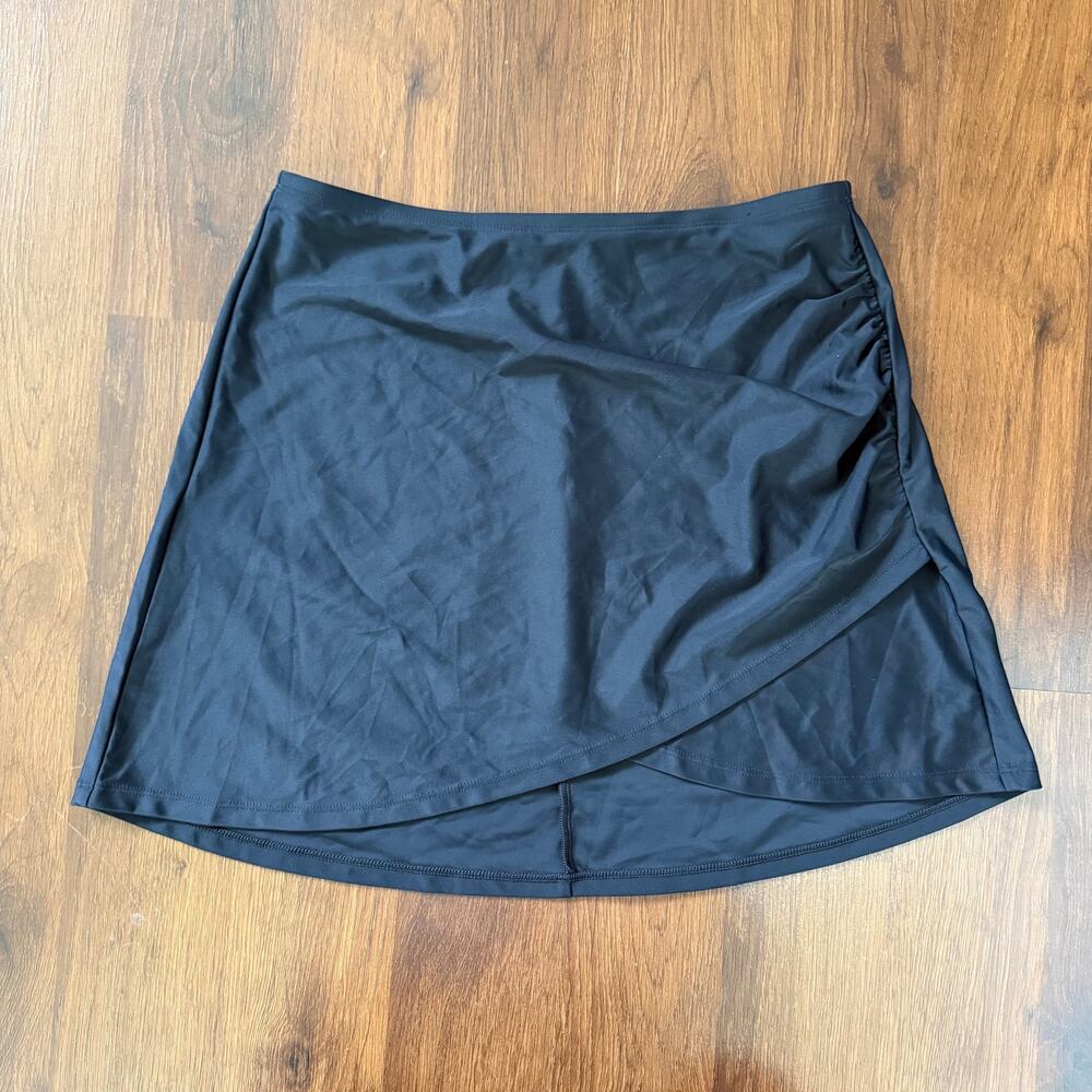 Summersalt The Ruched Swim Skirt Black Sz XS Beach Resort Vacation Cover Up